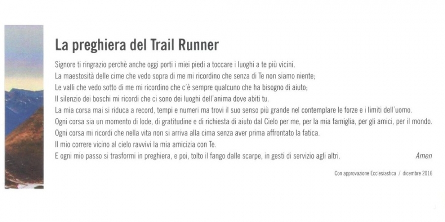 La preghiera del Trail Runner