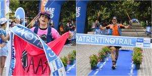 I vincitori della gara lunga, 62 km, Chiara Galli e Daniel Jung