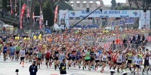 Una partenza della Maratona di Roma