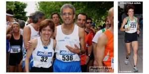 Cristina Lena con l&#039;autore dell&#039;articolo Rodolfo Lollini alla Mezza della Barona 2008 ed al Giro da Paura 2009