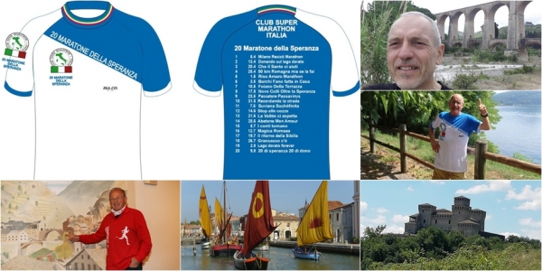 la maglietta Maratone della Speranza, alcuni luoghi e i protagonisti 