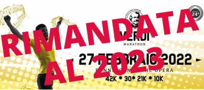 Verdi Marathon annullata e rimandata al 2023
