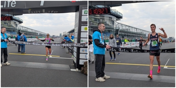 I vincitori della mezza maratona, Giulia Sommi e Marco Ratti 