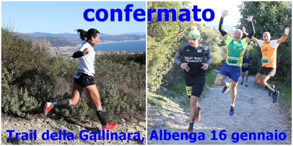 Albenga (SV) - Trail della Gallinara , 16 gennaio, confermato