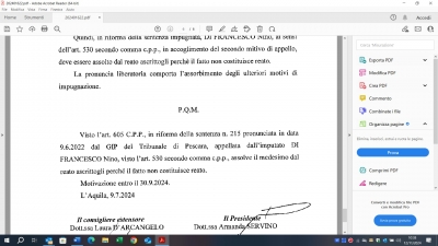 Doping: annullata la condanna penale a Nino Di Francesco