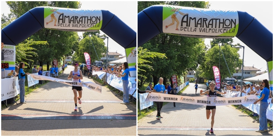 I vincitori della 21 k, Nathan Baronchelli e Federica Cozzi