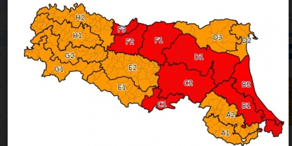 Le zone di allerta in Regione