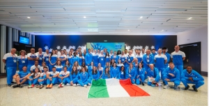 Il team azzurro al gran completo