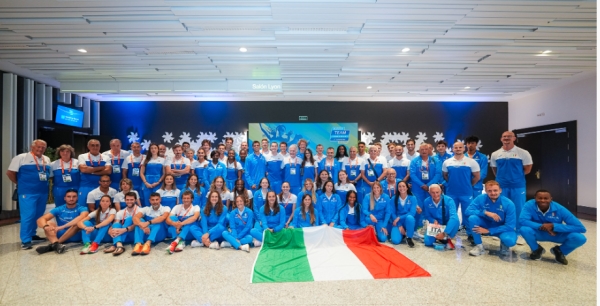 Il team azzurro al gran completo