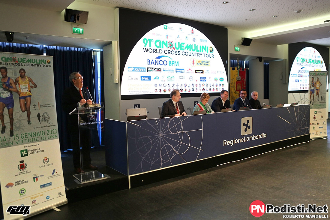 10.01.2023 Palazzo Regione Lombardia Milano – Presentazione della 91^ CINQUE-MULINI World Cross Country Tour