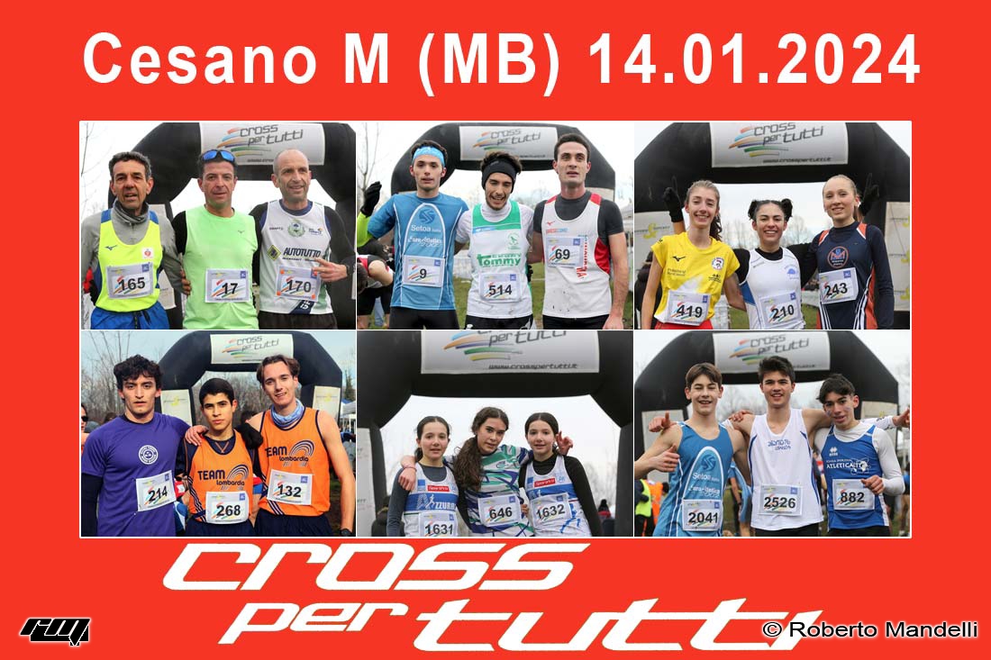 14.01.2024 Cesano Maderno (MB) – 1^ Prova Circuito Cross per Tutti FIDAL Milano 2024