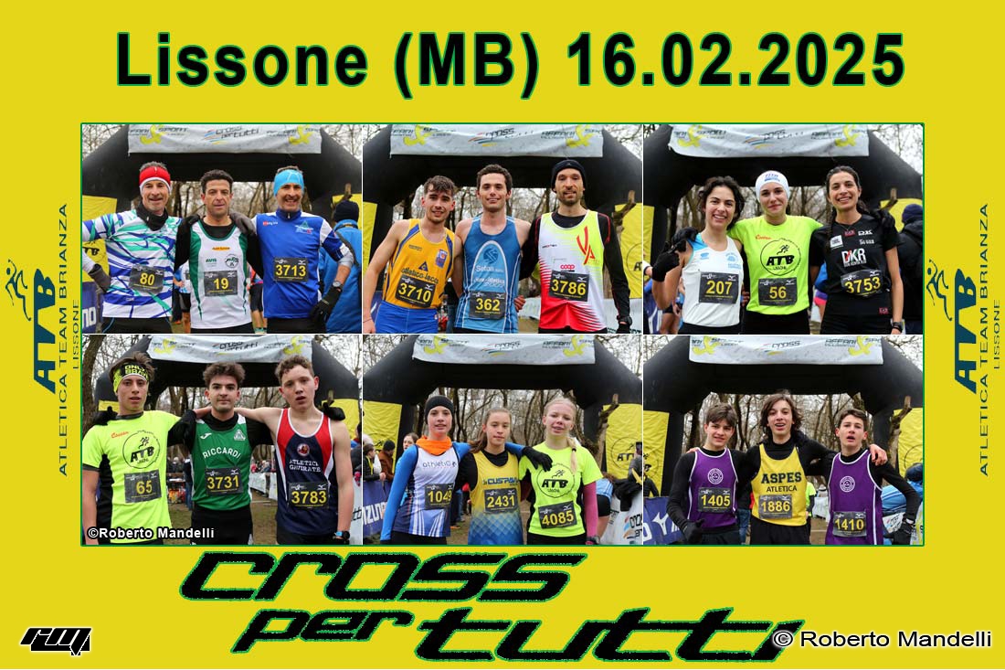 16.02.2025 Lissone (MB) –  4^   Prova Circuito Cross per Tutti FIDAL Milano 2025